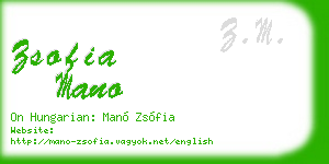 zsofia mano business card