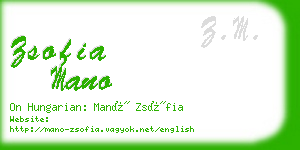 zsofia mano business card